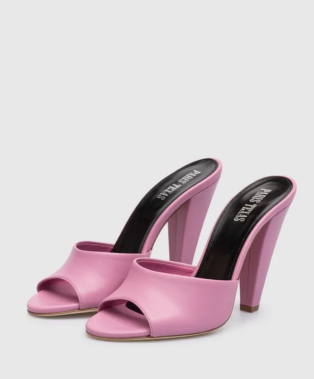 Paris Texas Olivia purple leather mules