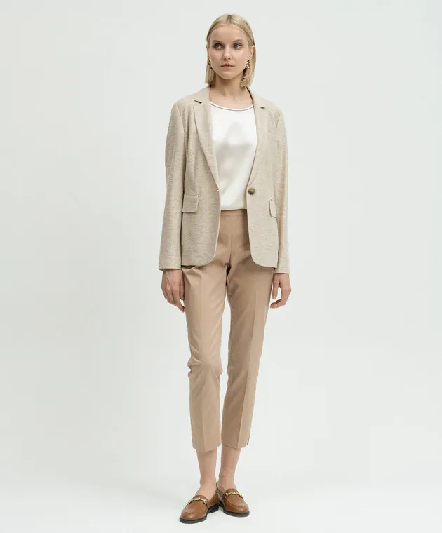 Peserico Beige pants with slits