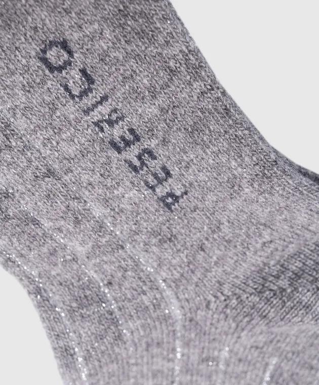 Peserico Gray socks in wool and cashmere with lurex