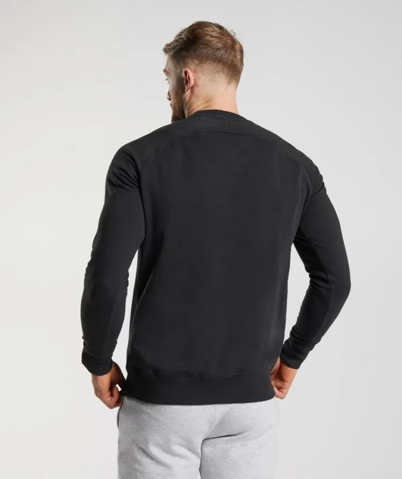 Pullovers Gymshark Crest Sweatshirt Negros | 356182-GHM