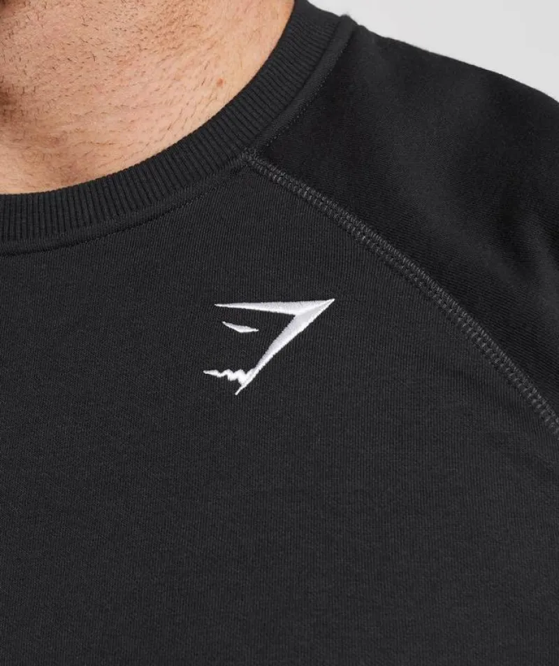 Pullovers Gymshark Crest Sweatshirt Negros | 356182-GHM