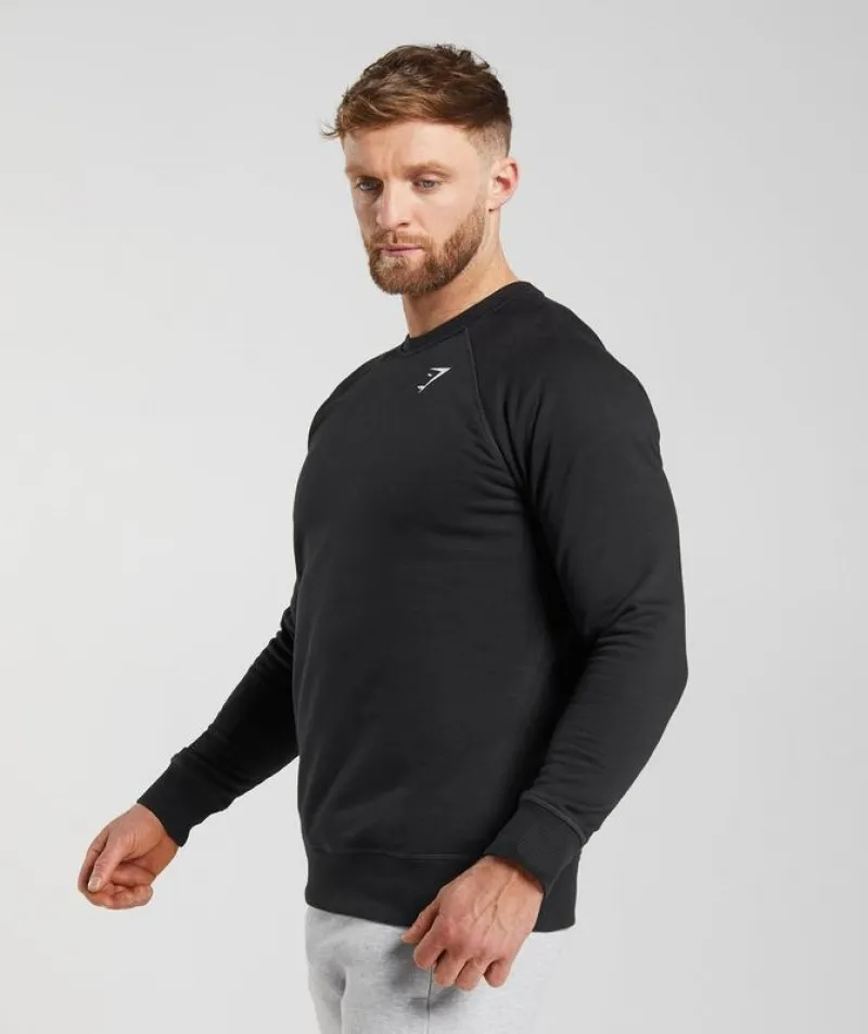 Pullovers Gymshark Crest Sweatshirt Negros | 356182-GHM