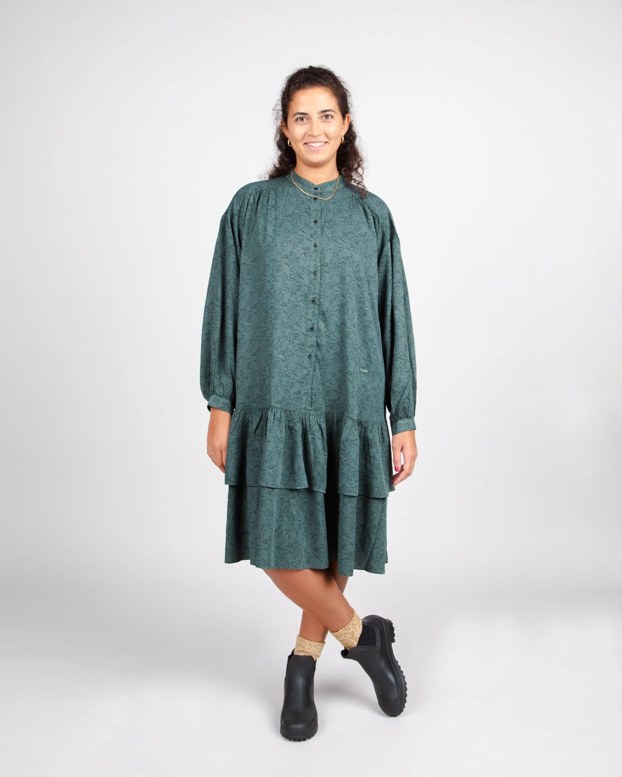 Riding Boho Dress Dark Green