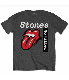 ROLLING STONES No Filter Text Camiseta chico Oficial Manga Corta men