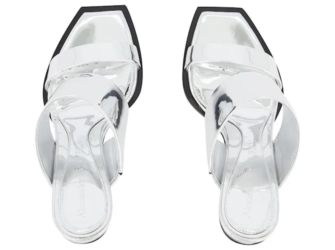 Sandalias - Alexander Mcqueen - Plata - Piel Metálico 