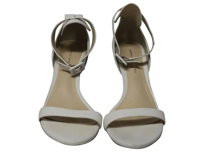 Sandalias con correa al tobillo Sophia Webster en cuero color marfil Blanco Crudo 