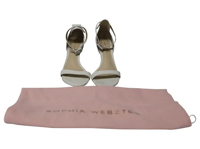 Sandalias con correa al tobillo Sophia Webster en cuero color marfil Blanco Crudo 