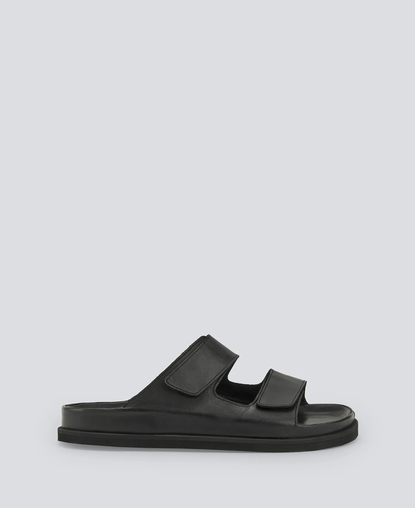 Sandalias en piel negras hombre