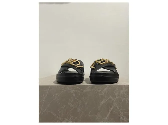 Sandalias FENDI T.EU 38 Piel Negro 