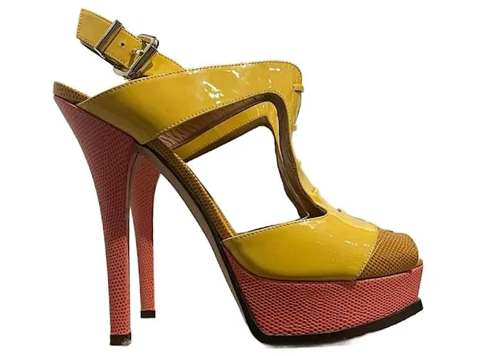 Sandalias FENDI T.EU 40 Piel Amarillo 