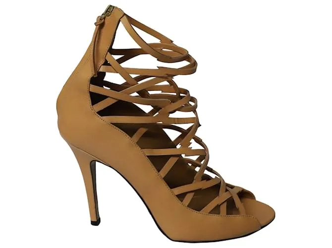 Sandalias Isabel Marant Gladiator Stiletto en piel nude Castaño Carne 