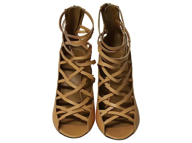 Sandalias Isabel Marant Gladiator Stiletto en piel nude Castaño Carne 