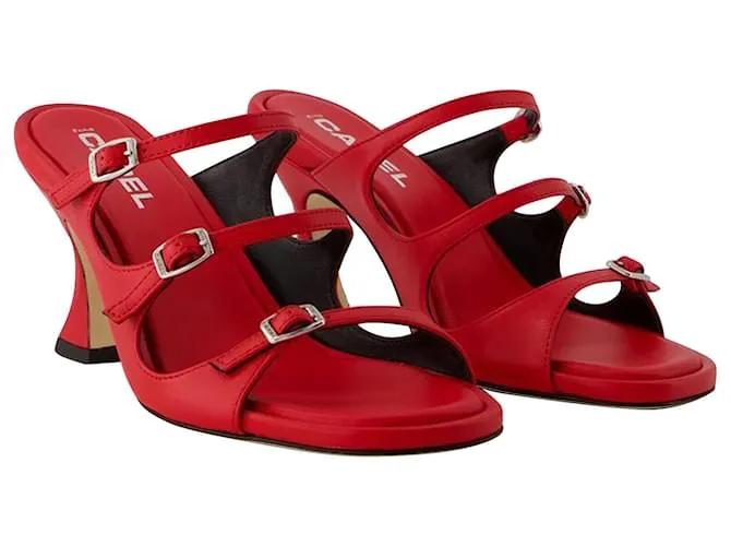 Sandalias Kitty - Carel - Piel - Rojo Roja 