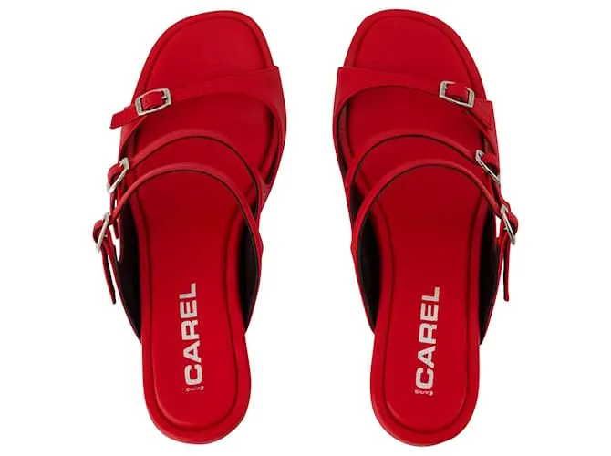 Sandalias Kitty - Carel - Piel - Rojo Roja 