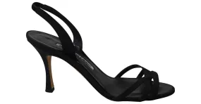 Sandalias Manolo Blahnik Callasli Slingback en piel de napa negra Negro 