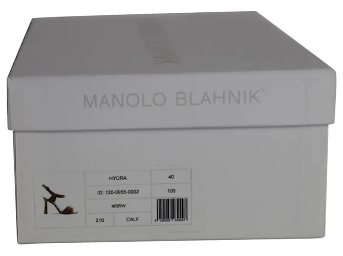 Sandalias Manolo Blahnik Hydra en Piel Marrón Castaño 