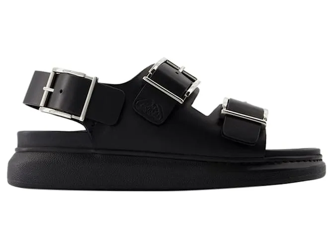 Sandalias Seal - Alexander McQueen - piel de becerro - Negro 