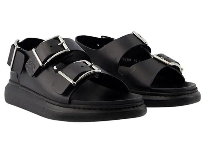 Sandalias Seal - Alexander McQueen - piel de becerro - Negro 