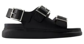 Sandalias Seal - Alexander McQueen - piel de becerro - Negro 