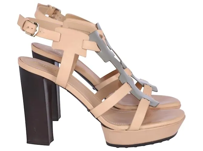 Sandalias Tod's Gladiator en piel nude Castaño Carne 