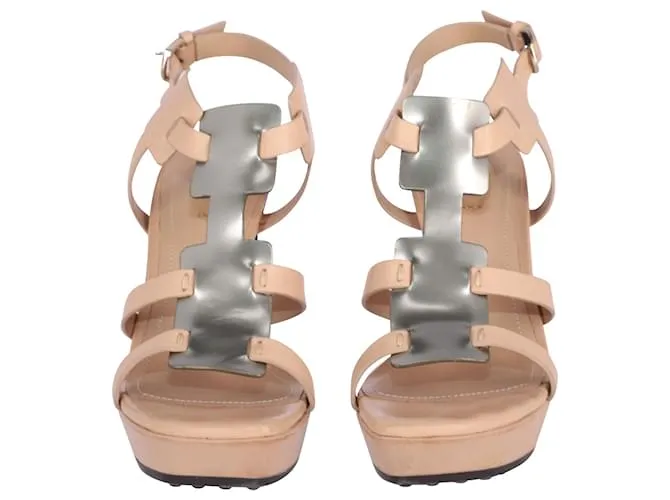 Sandalias Tod's Gladiator en piel nude Castaño Carne 