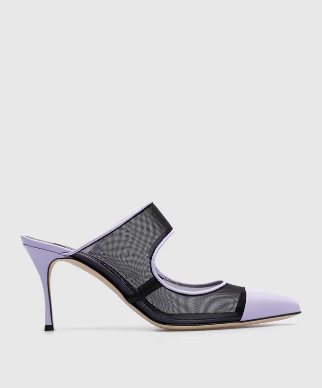 Sergio Rossi Purple Godiva mesh mules