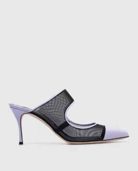 Sergio Rossi Purple Godiva mesh mules