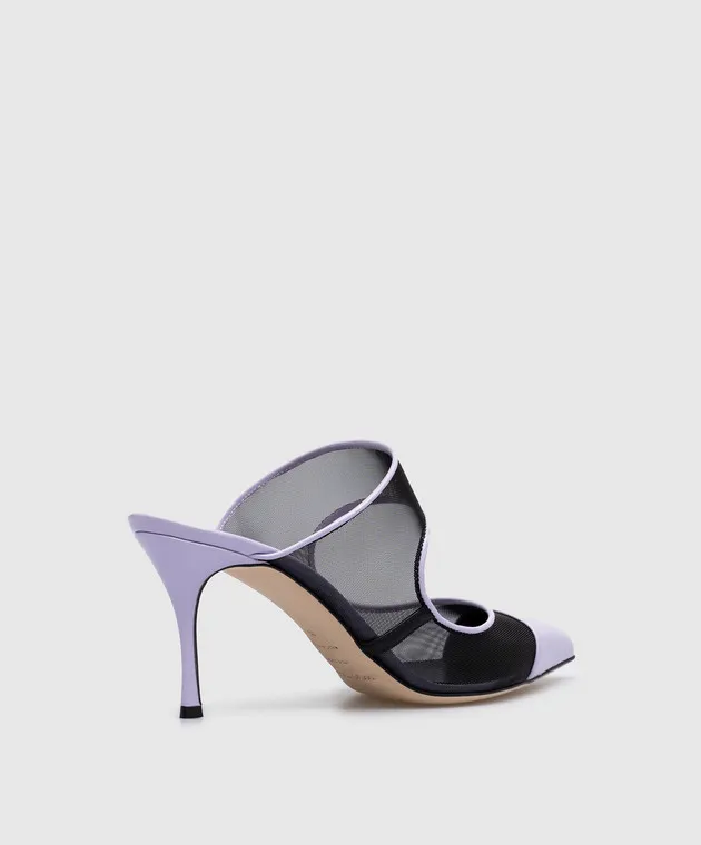 Sergio Rossi Purple Godiva mesh mules