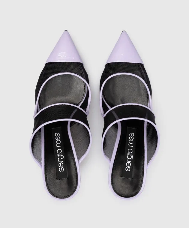 Sergio Rossi Purple Godiva mesh mules