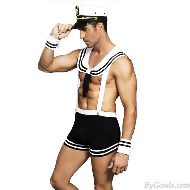 Sexy Sailor Suit Bar Night Club Cosplay Navy Uniform Temptation Man Teddy Bodysuit Lingerie