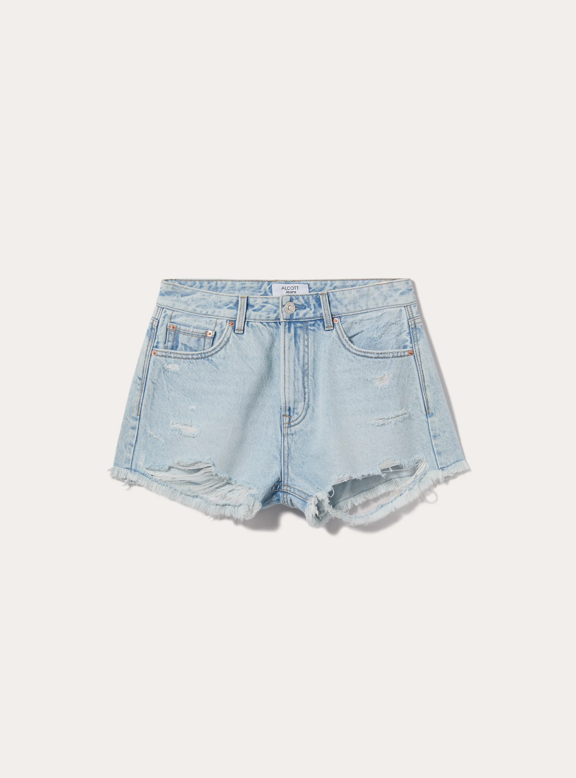 Shorts in denim con rotture