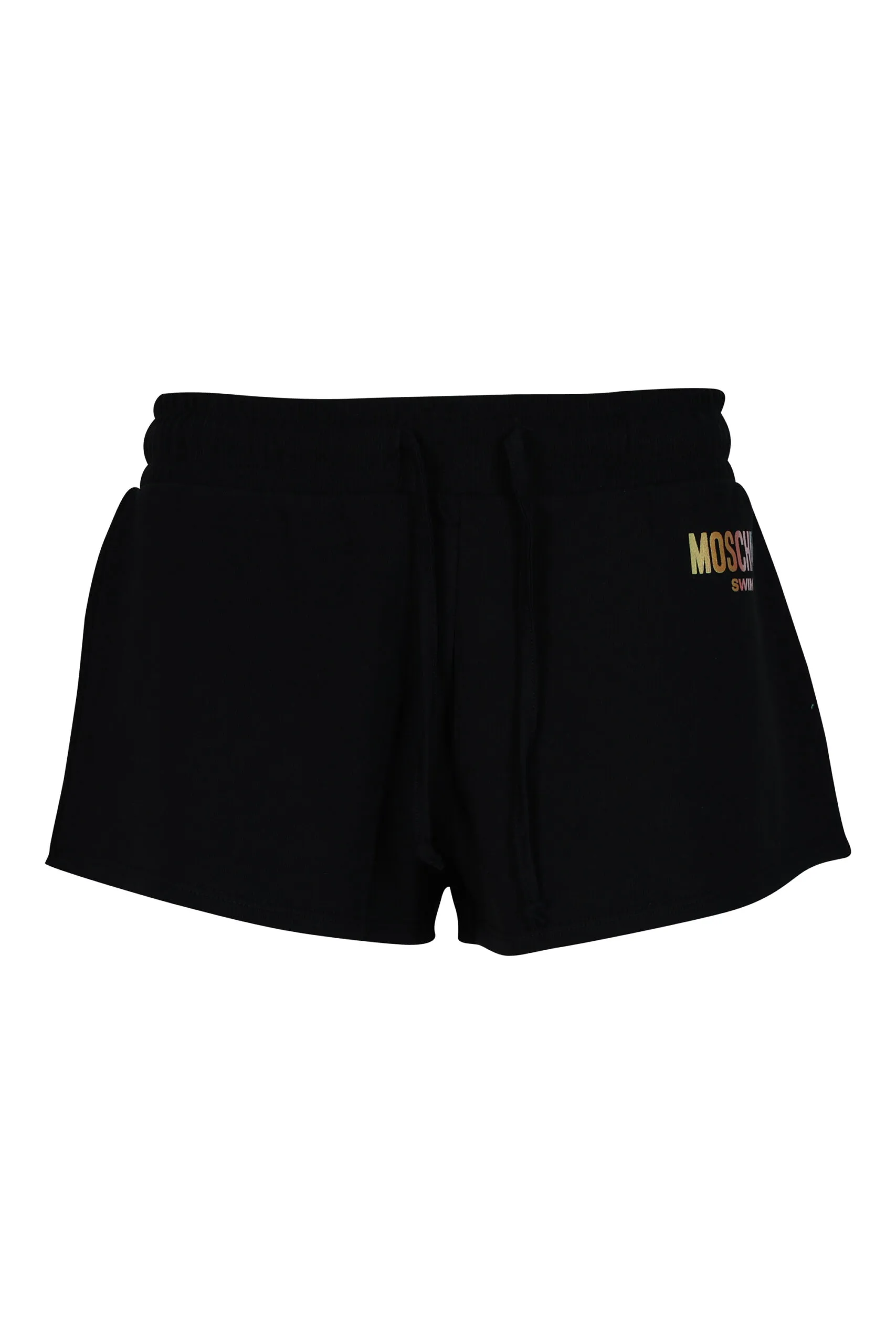 Shorts negros con minilogo multicolor