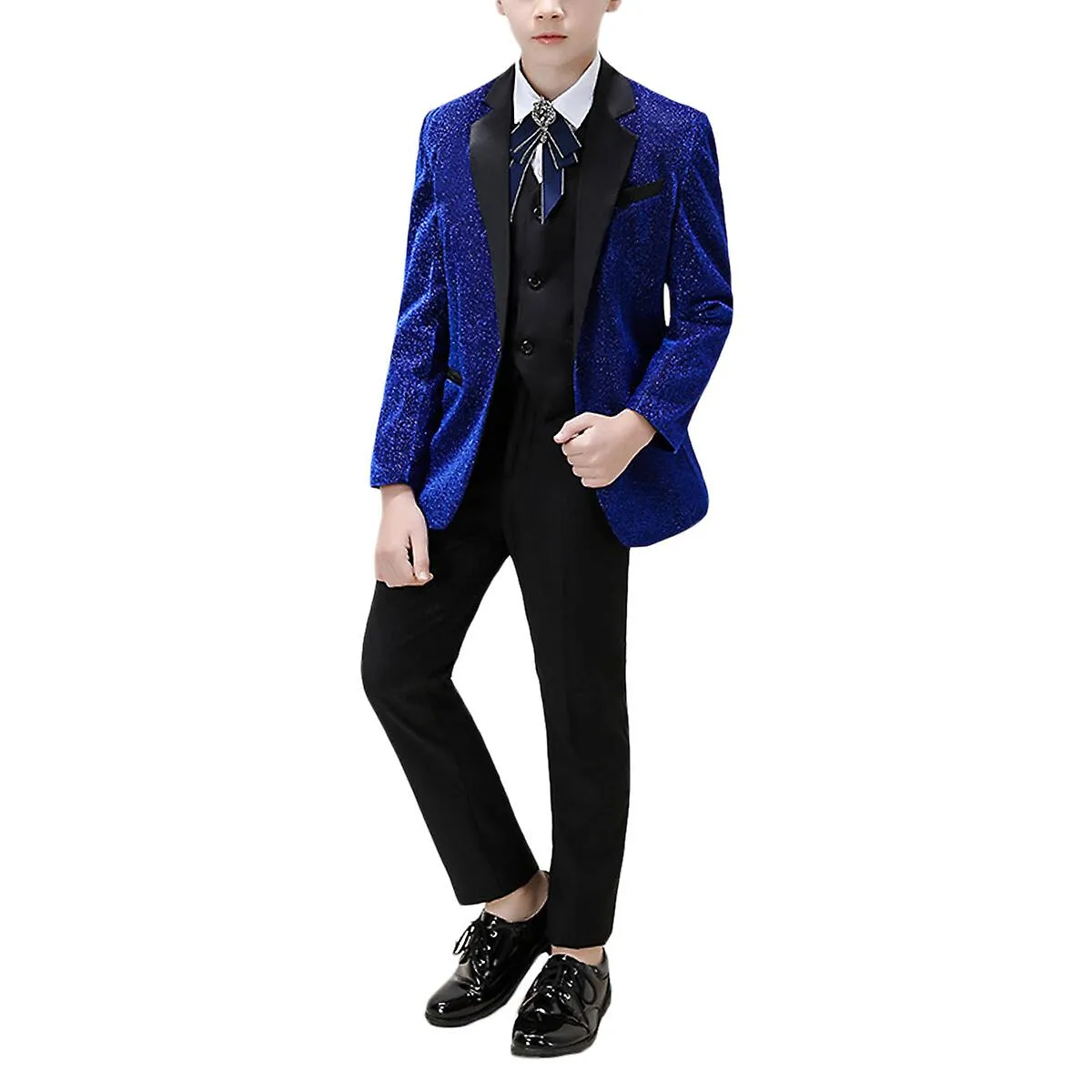 Sliktaa Boys Slim Fit Suit 3Pcs Set Wedding Party Evening Dress