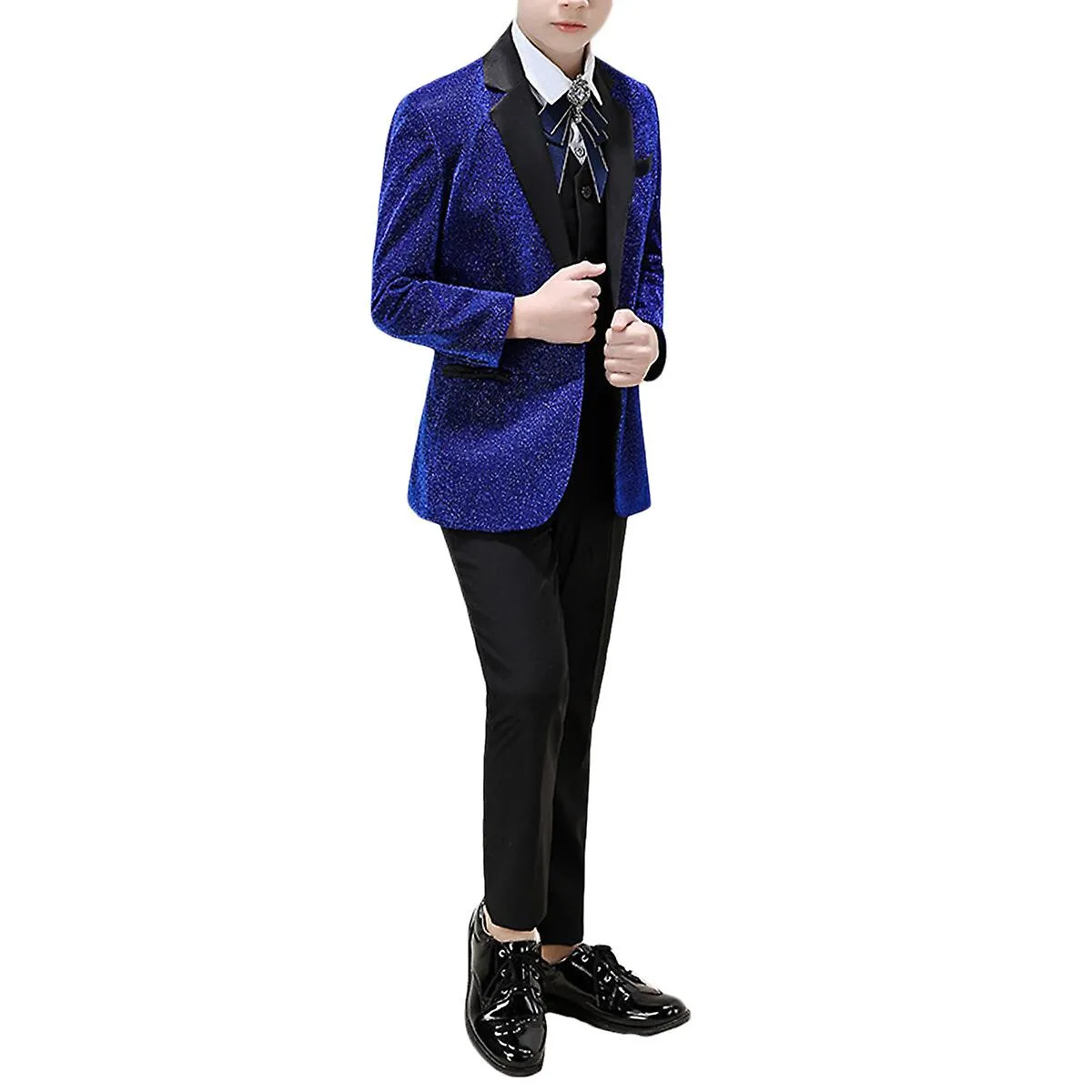 Sliktaa Boys Slim Fit Suit 3Pcs Set Wedding Party Evening Dress