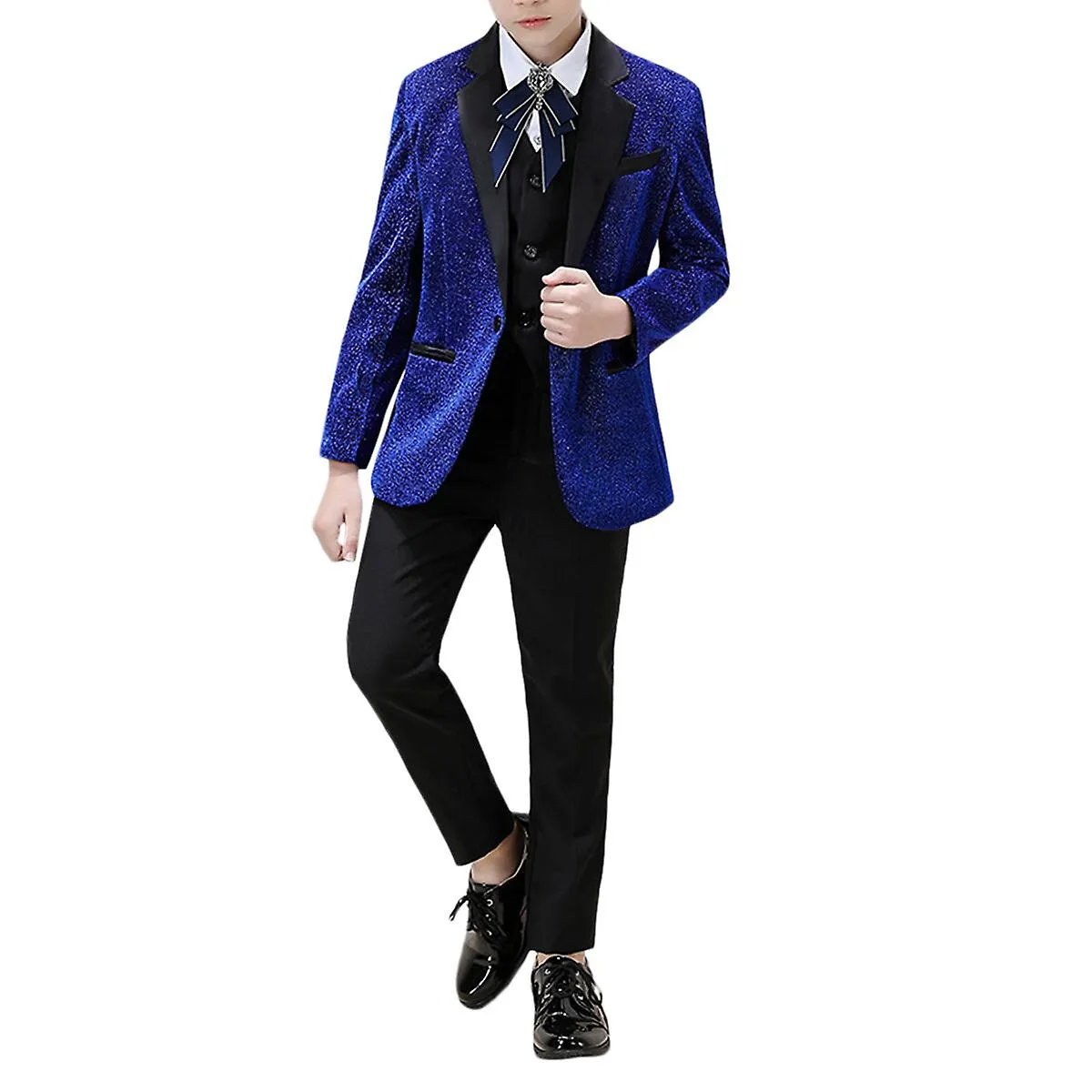 Sliktaa Boys Slim Fit Suit 3Pcs Set Wedding Party Evening Dress