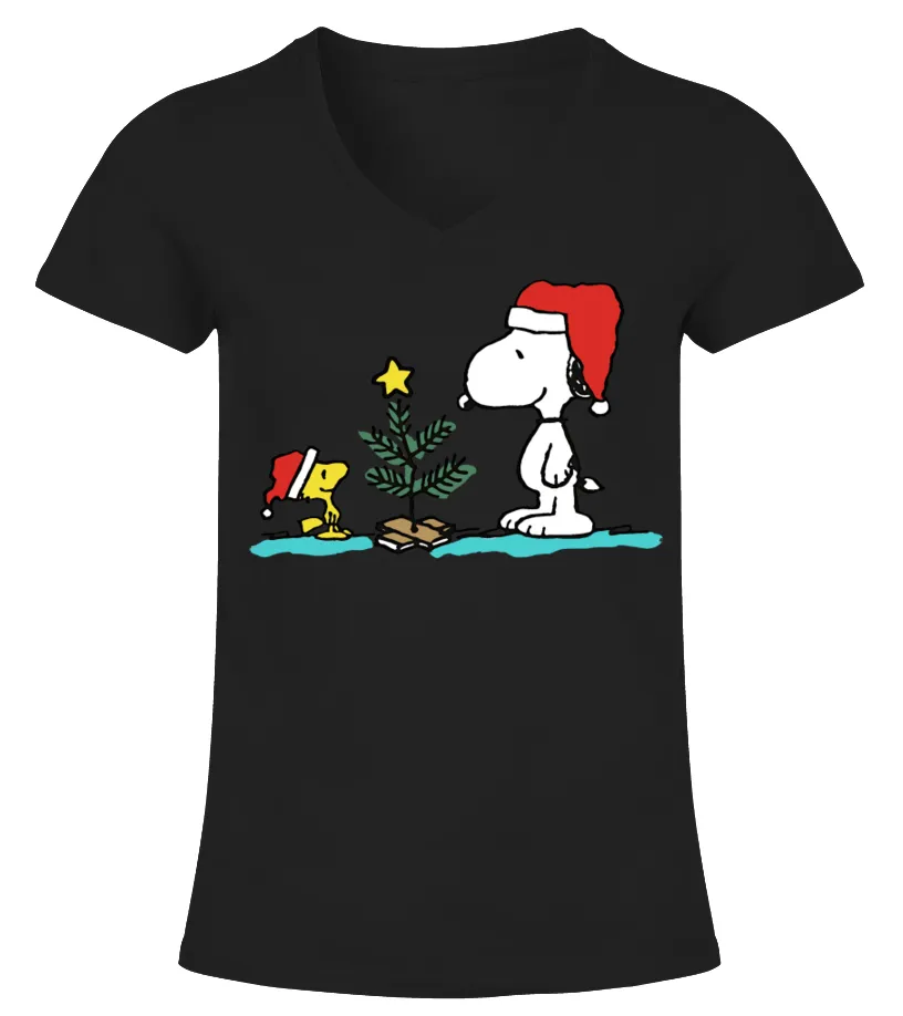 Snoopy Christmas Sweatshirt Camiseta cuello pico Mujer