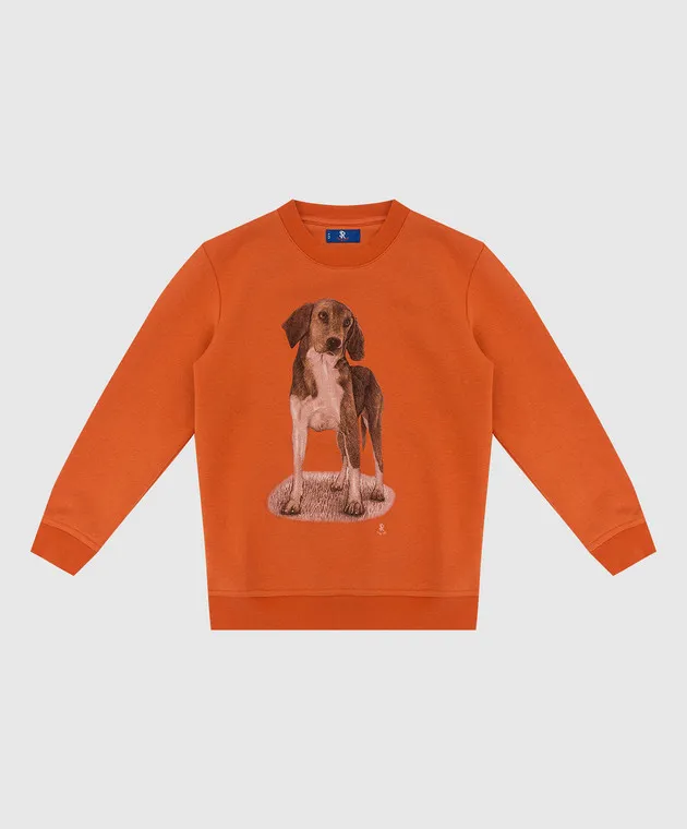 Stefano Ricci Children's orange sweatshirt with print