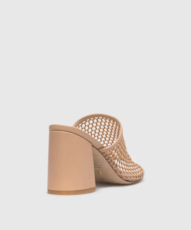 Stuart Weitzman Cayman 85 beige combination mules