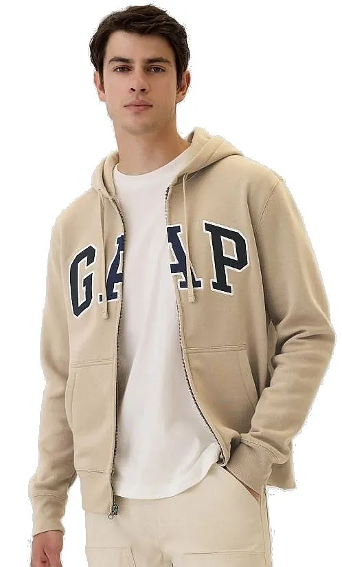 sudadera GAP Heritage Tri Logo Fill Zip - Khaki - men´s