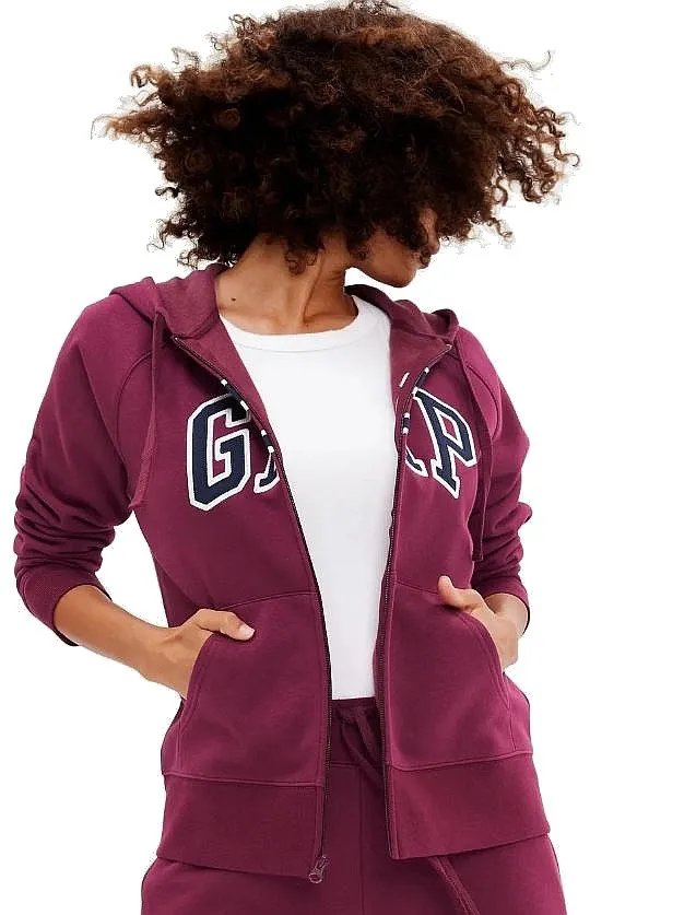 sudadera GAP Logo GAP Heritage Zip - Ruby Wine - women´s