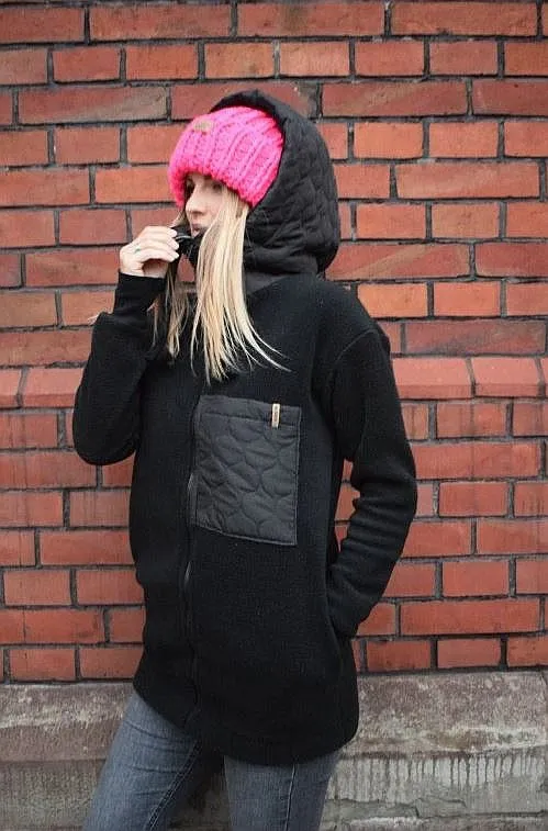 sudadera M.ASCH-Be original Lamb Hoodie Zip - Black - women´s