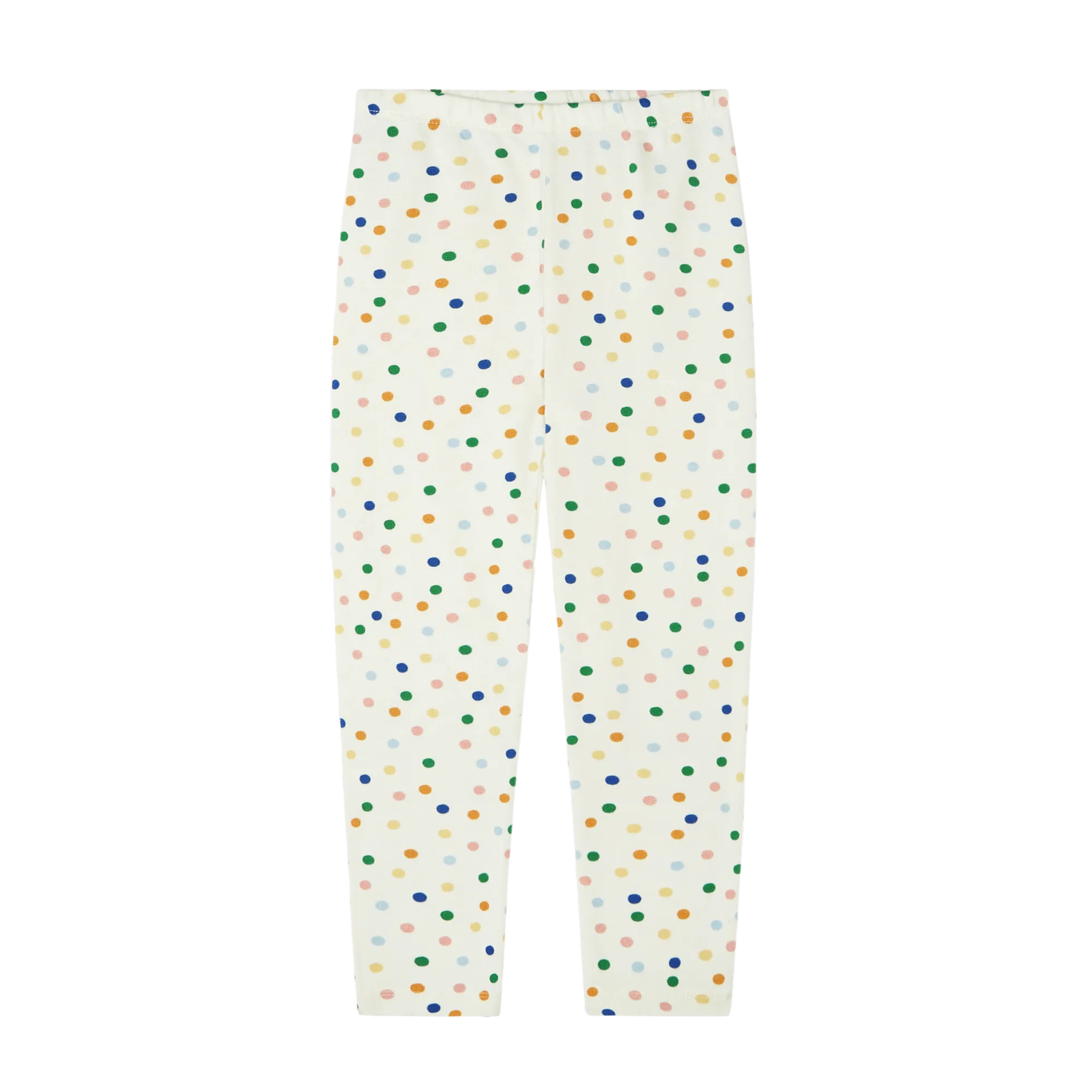 THE CAMPAMENTO Legging estampado de lunares de algodón orgánico en blanco