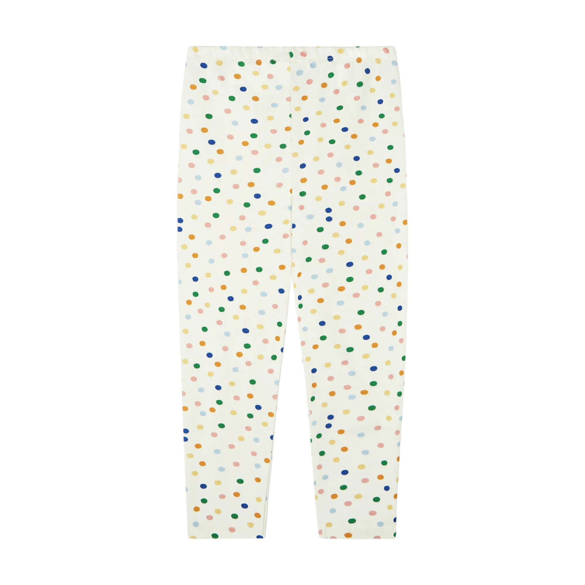 THE CAMPAMENTO Legging estampado de lunares de algodón orgánico en blanco