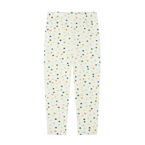 THE CAMPAMENTO Legging estampado de lunares de algodón orgánico en blanco