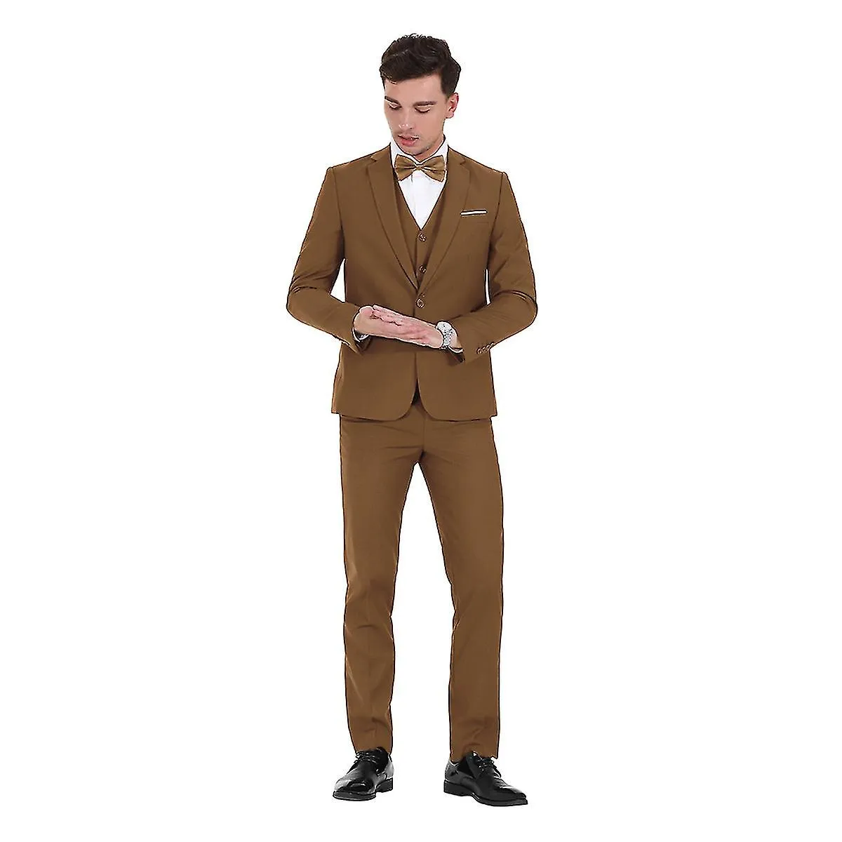 Traje de hombre 3 piezas Cotton Business Casual Suit Jacket & Pants & Vest