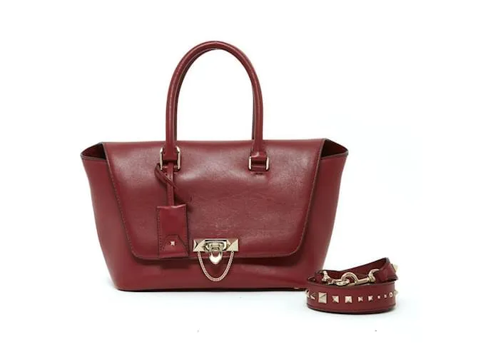 Valentino CORREA DE CUERO ROJO ROCKSTUD Roja 