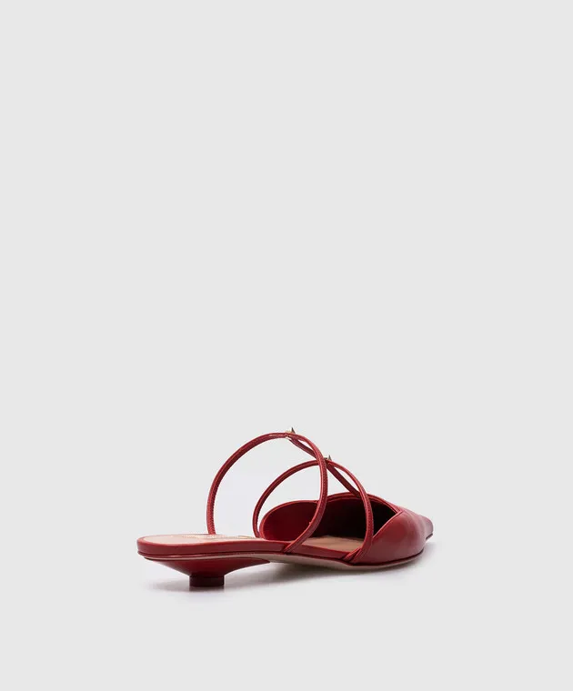 Valentino Rockstud red leather mules