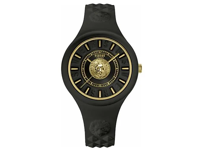 Versus Versace Reloj Fire Island con correa de león Negro 