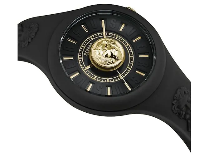 Versus Versace Reloj Fire Island con correa de león Negro 