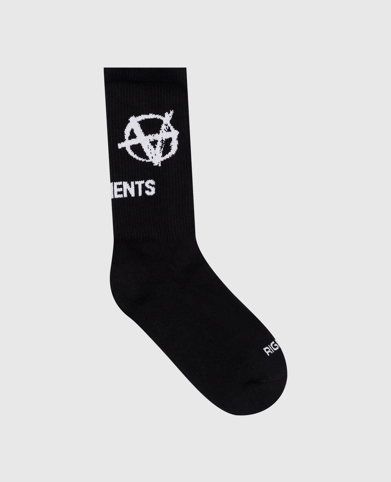 Vetements Black socks with contrasting logo pattern